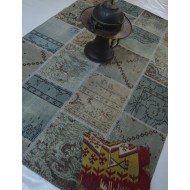 Cream Colorful Patchwork Carpet