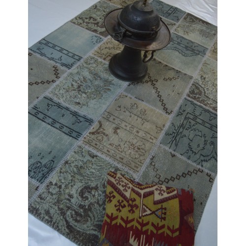 Cream Colorful Patchwork Carpet