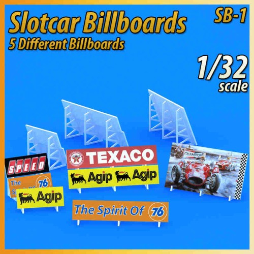 Slotcar Scenery Building Track Billboards 5X 1:32 Scale