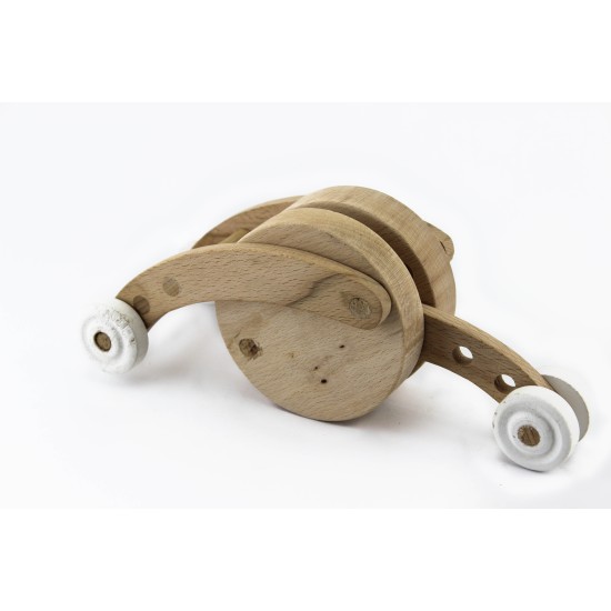 Unpainted Wooden Snail Toy