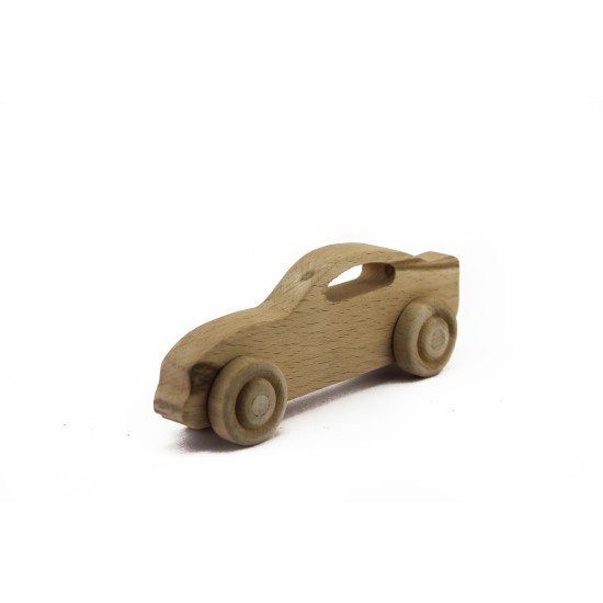 Unpainted Wooden Race Car
